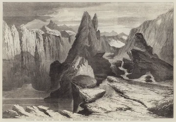 Cráter volcánico en las montañas Saian, Mongolia